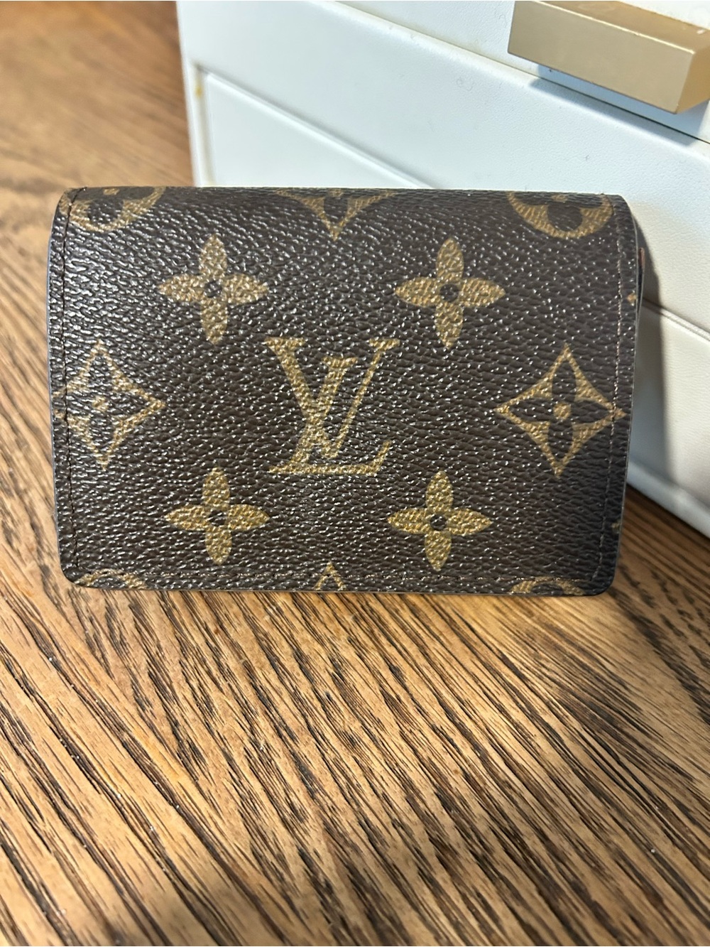 Monogram Card Holder - Brown & Gold